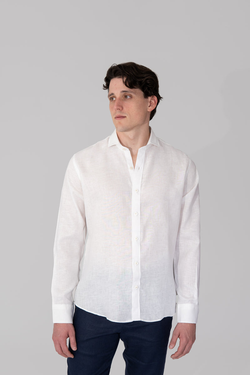 Camisas 100% Lino Cuello Francés