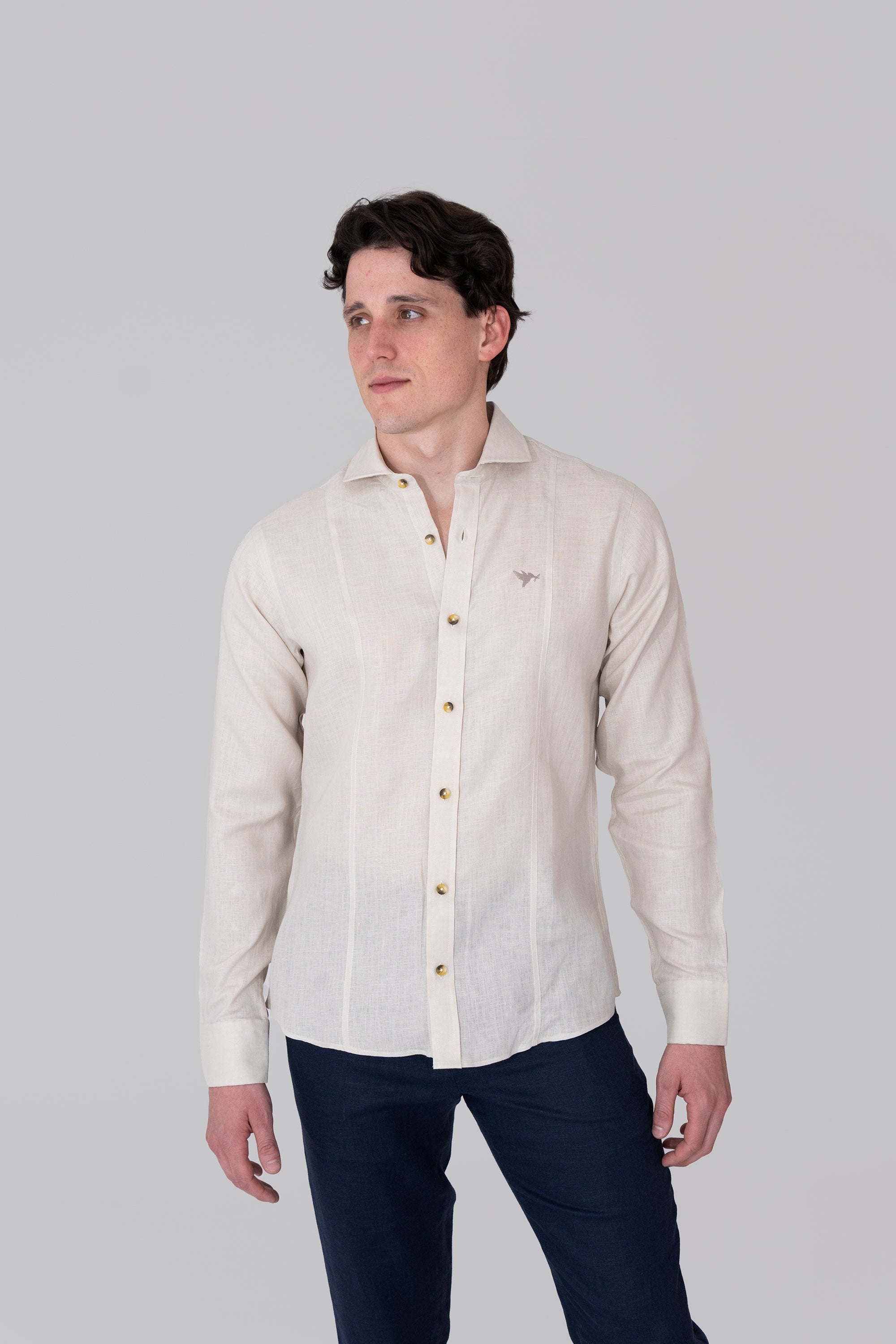 Camisas 100% Lino Cuello Italiano