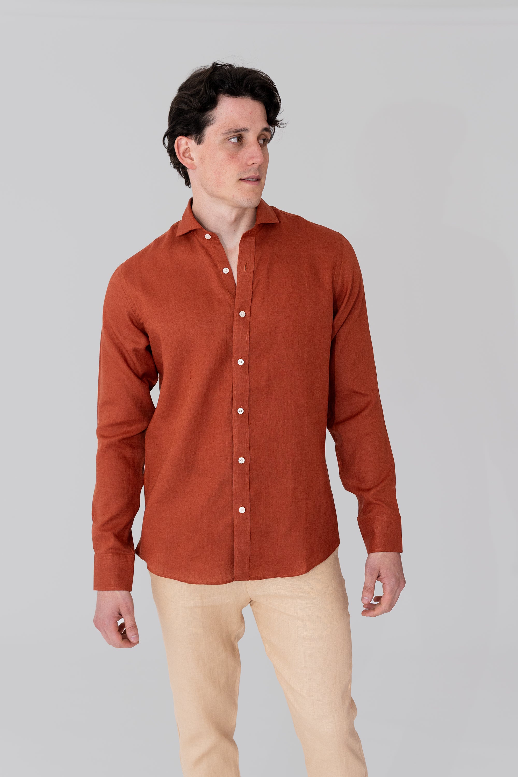 Camisas 100% Lino Cuello Francés- European Flax