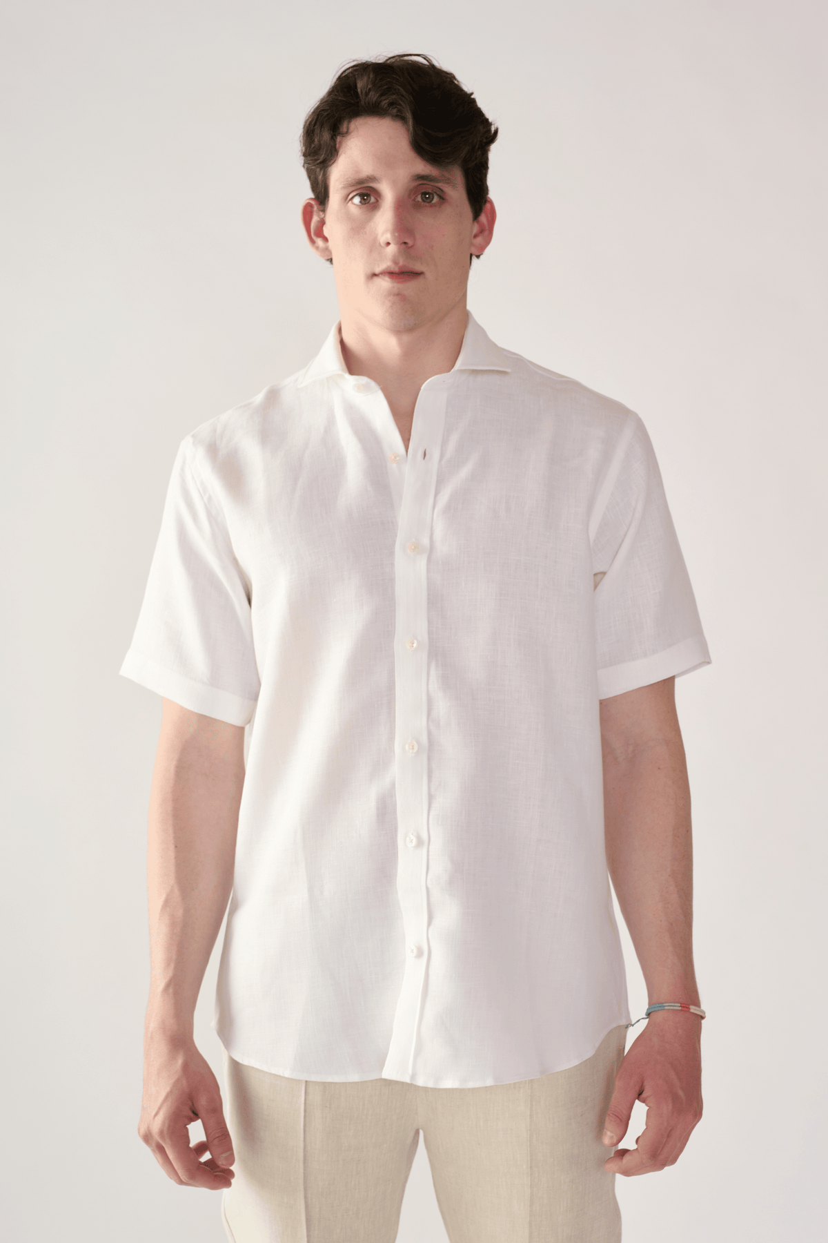 Camisas 100% Lino Cuello Francés Manga Corta- European Flax