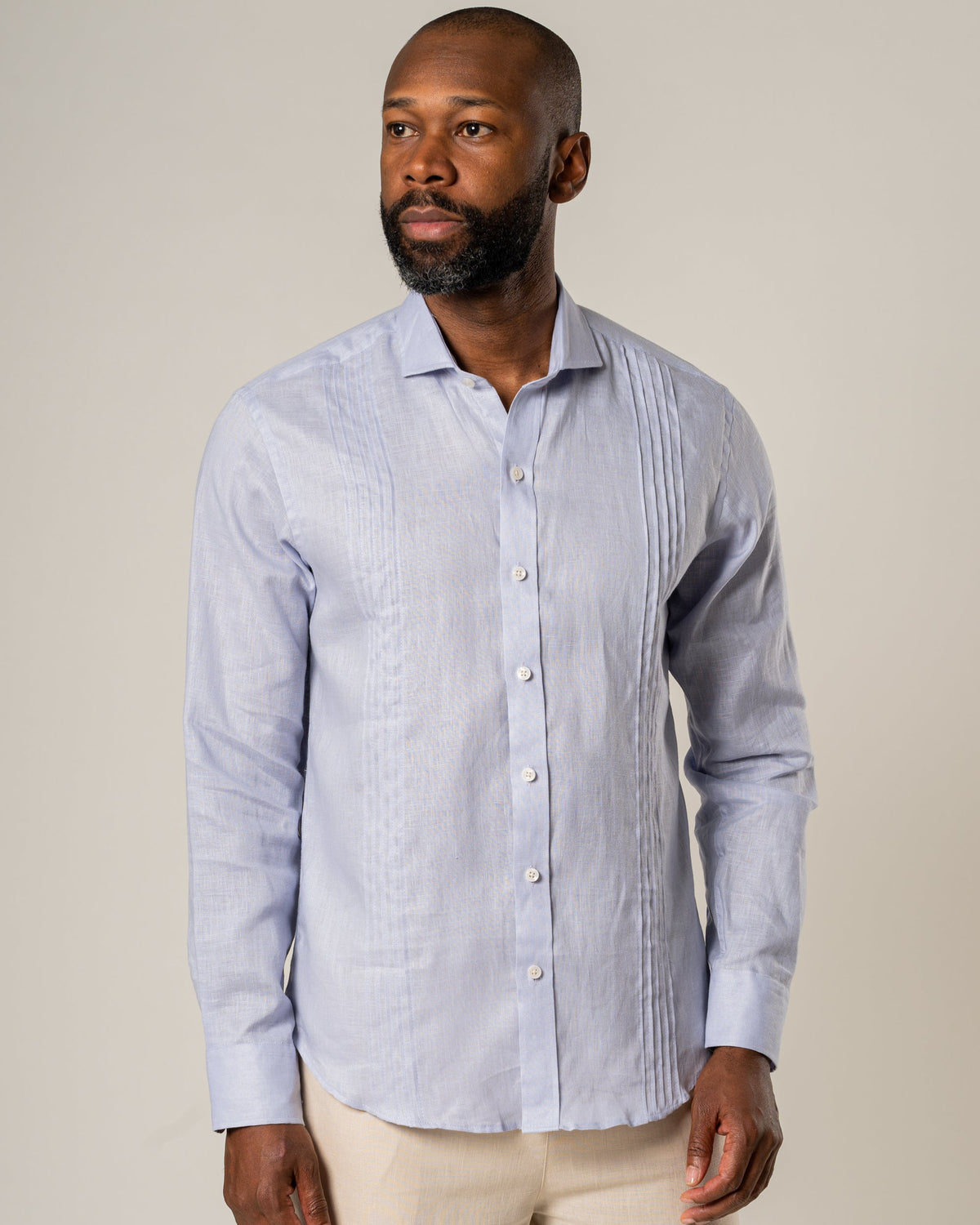 Guayabera 100% Lino Cuello Francés