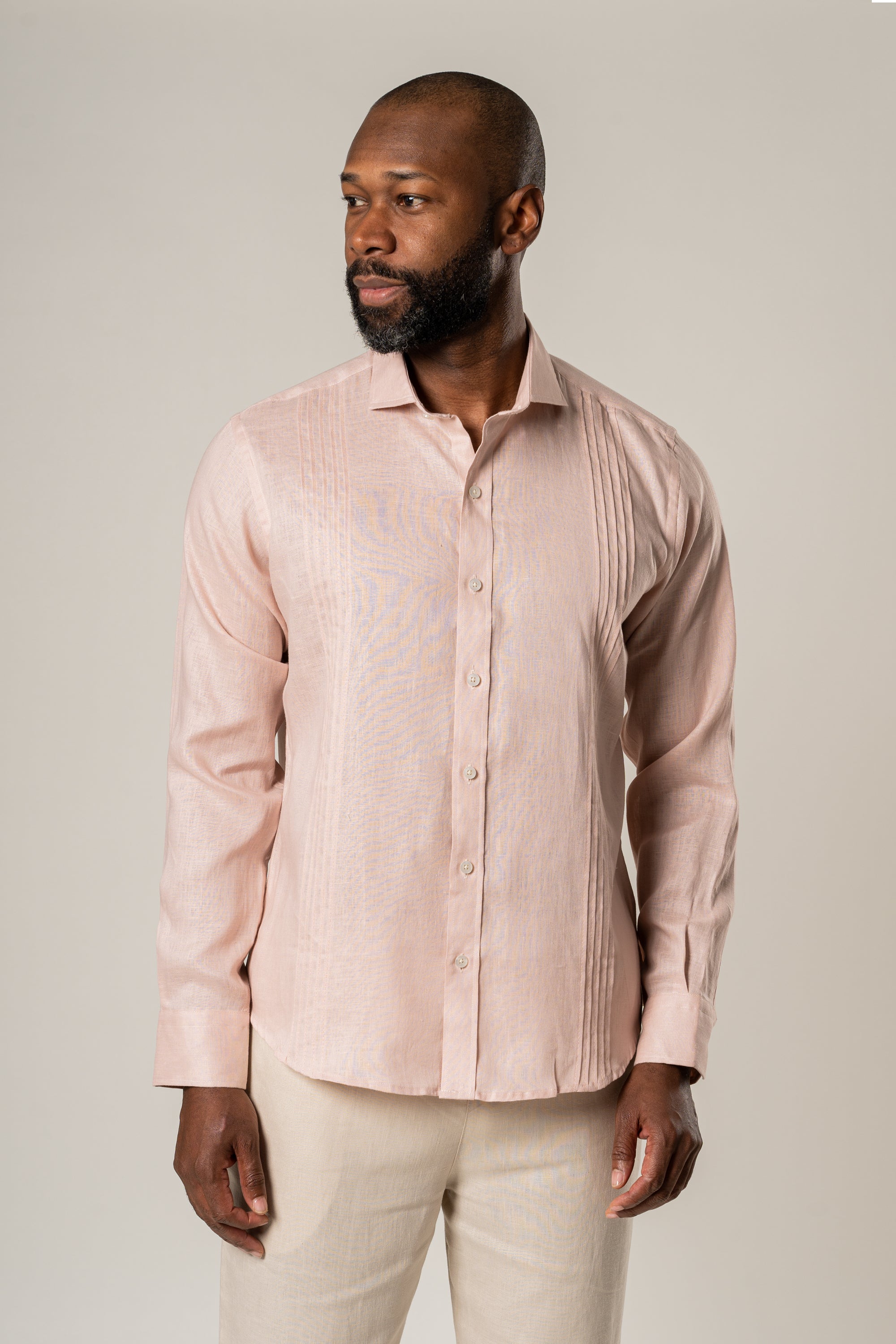 Lino Guayaberas Modernas Guayabera 100% Lino Cuello Francés