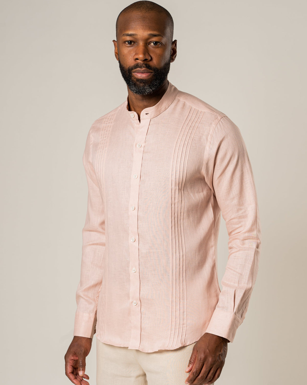 Guayabera 100% Lino Cuello Nerú