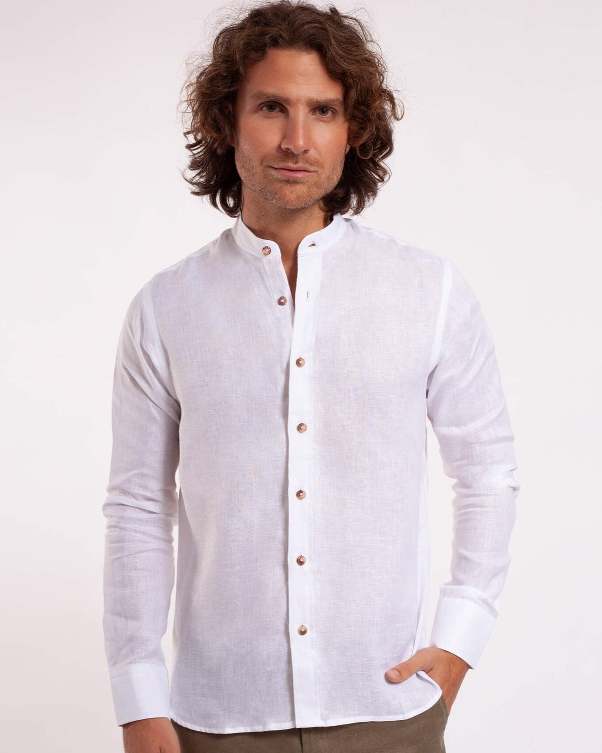 Camisas 100% Lino Cuello Nerú