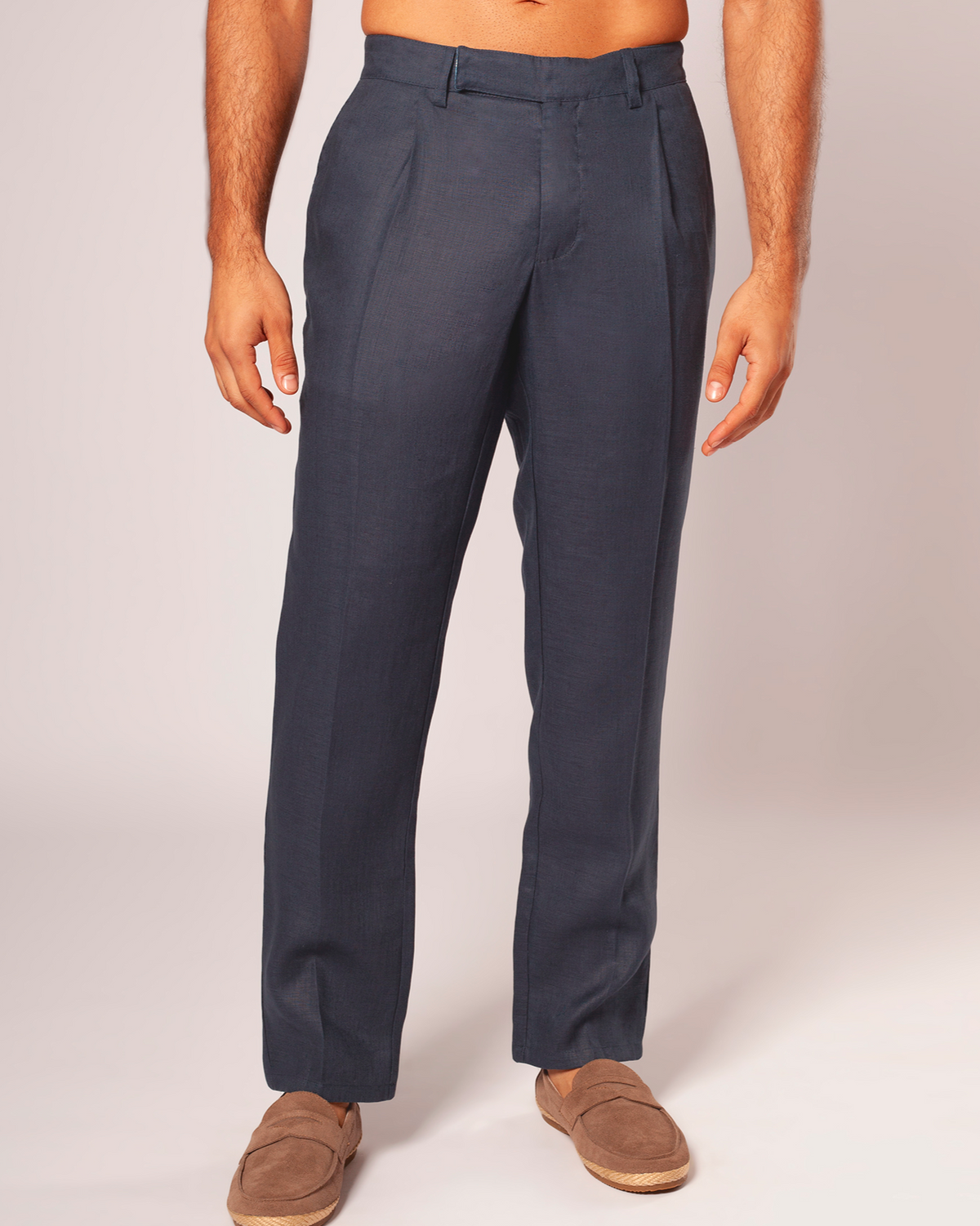 Pantalón Con Prenses 100% Lino - European Flax