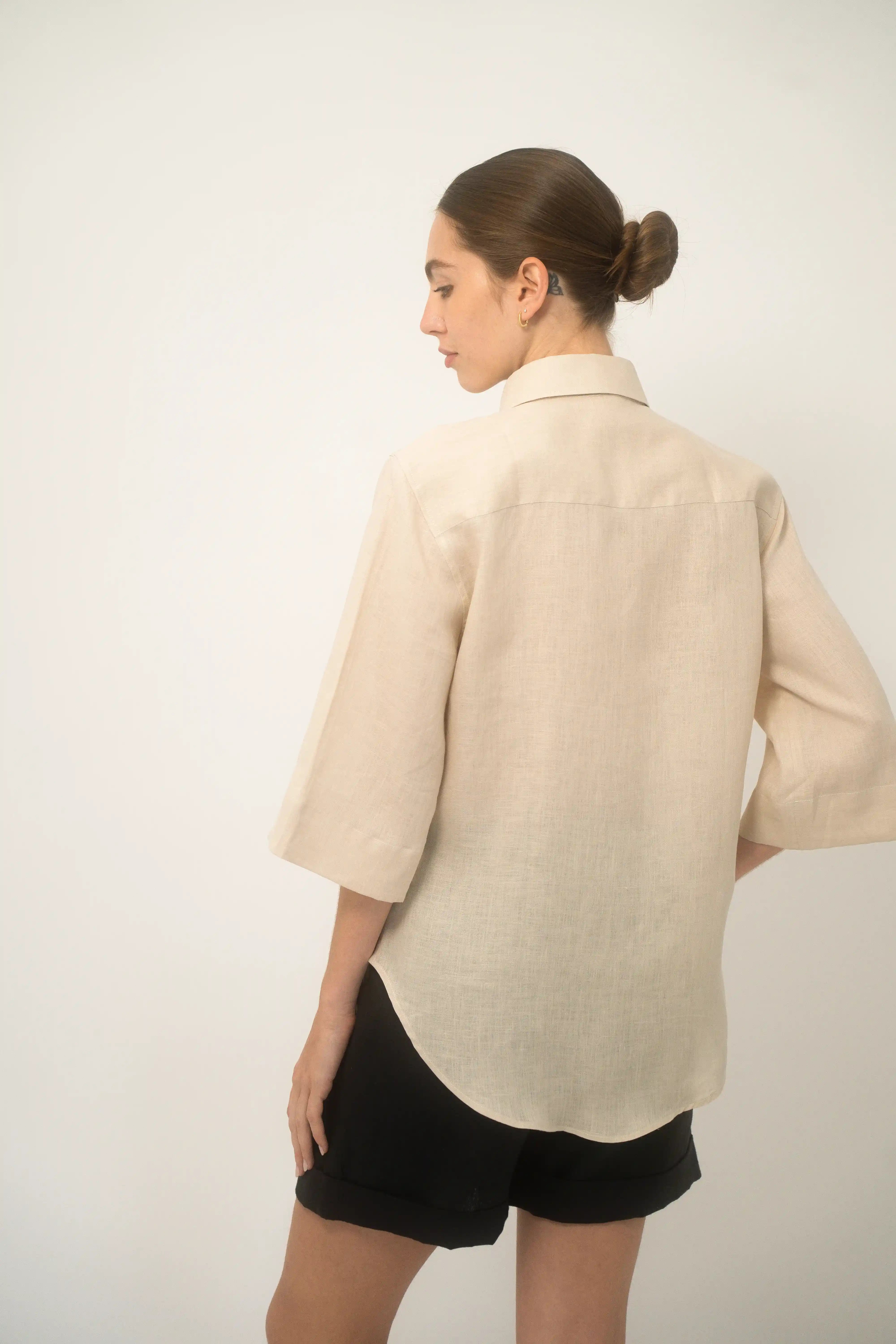 Boyfriend Shirt Mujer - European Flax