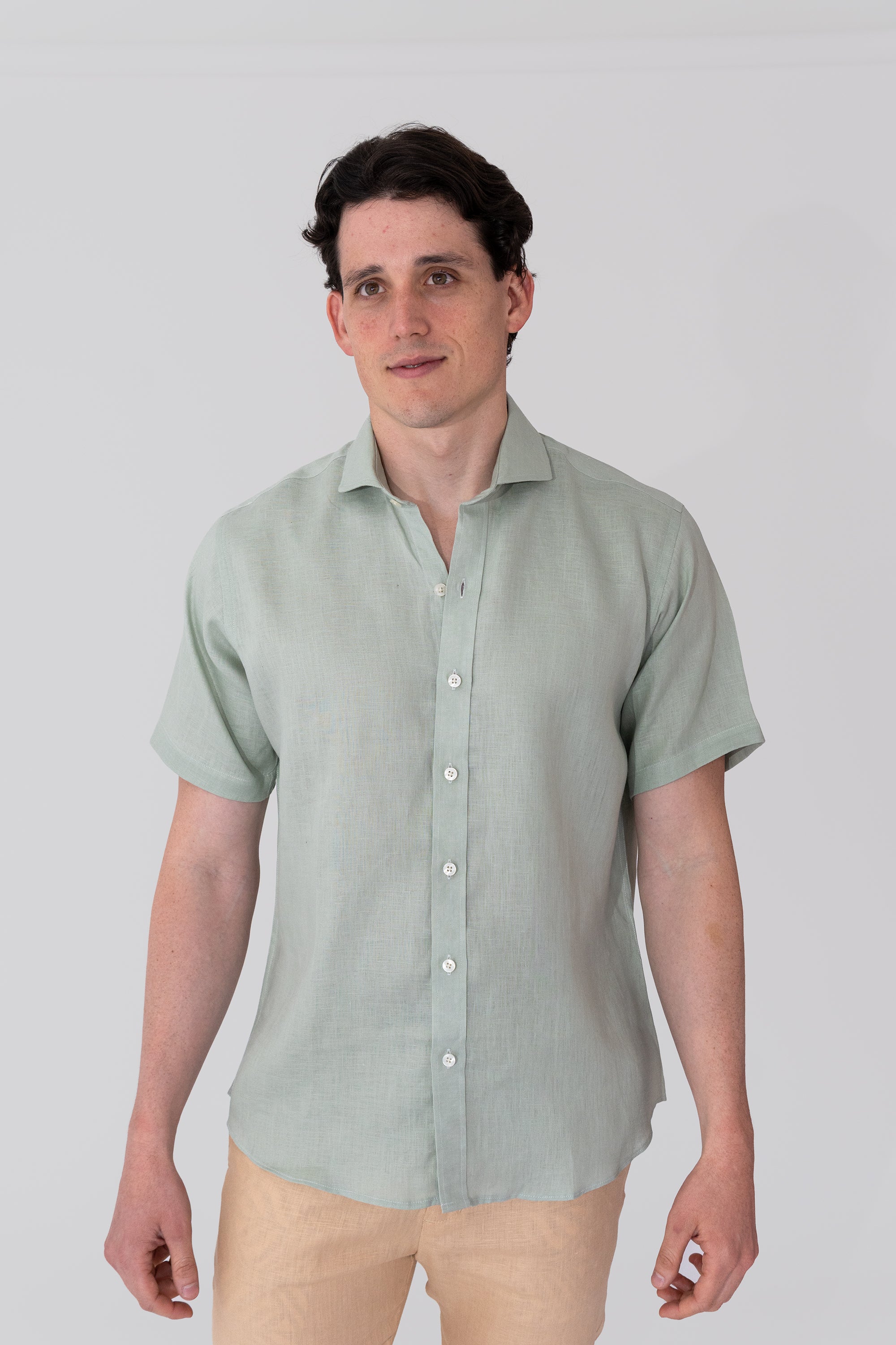 Camisas 100% Lino Cuello Francés Manga Corta- European Flax