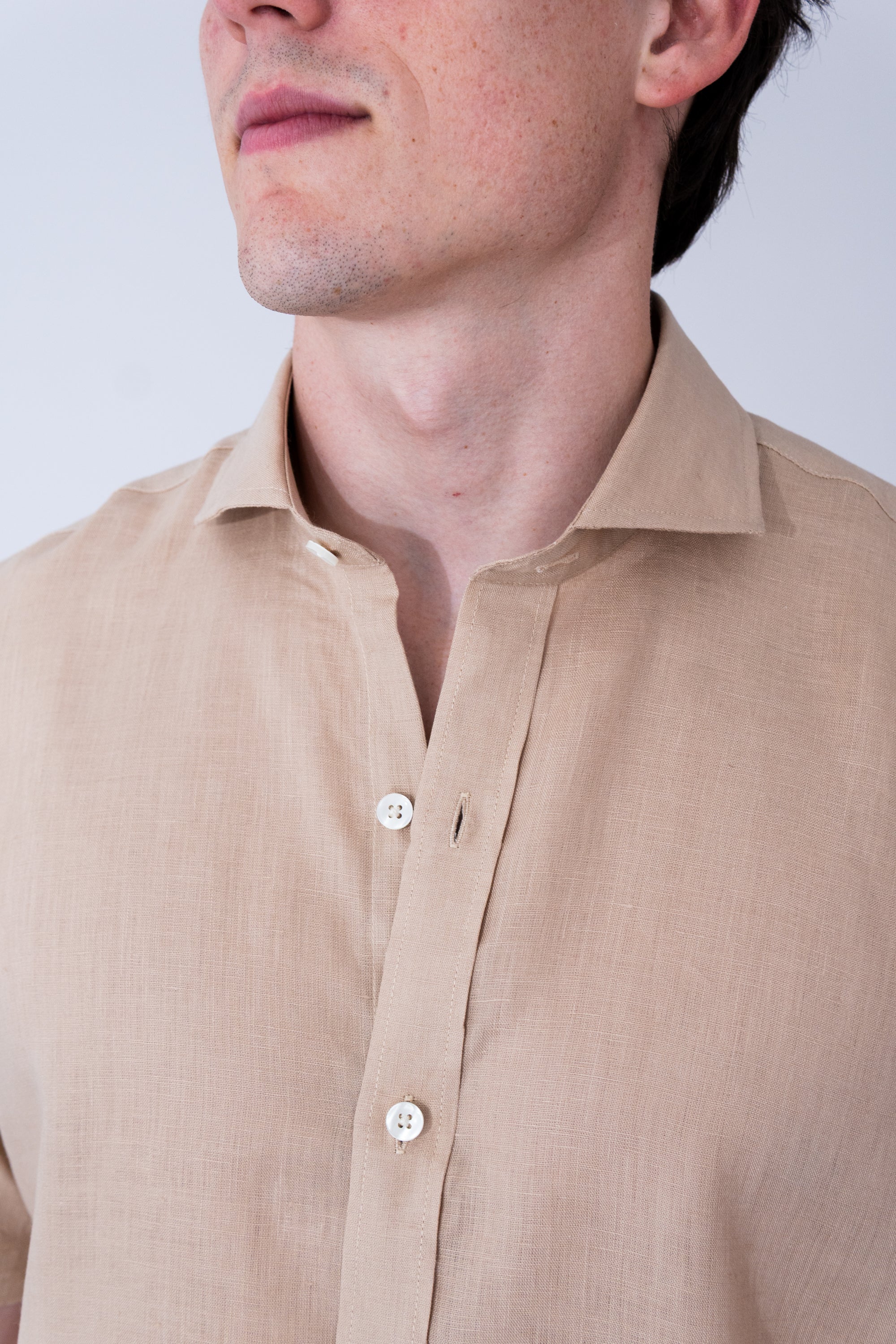 Camisas 100% Lino Cuello Francés Manga Corta- European Flax