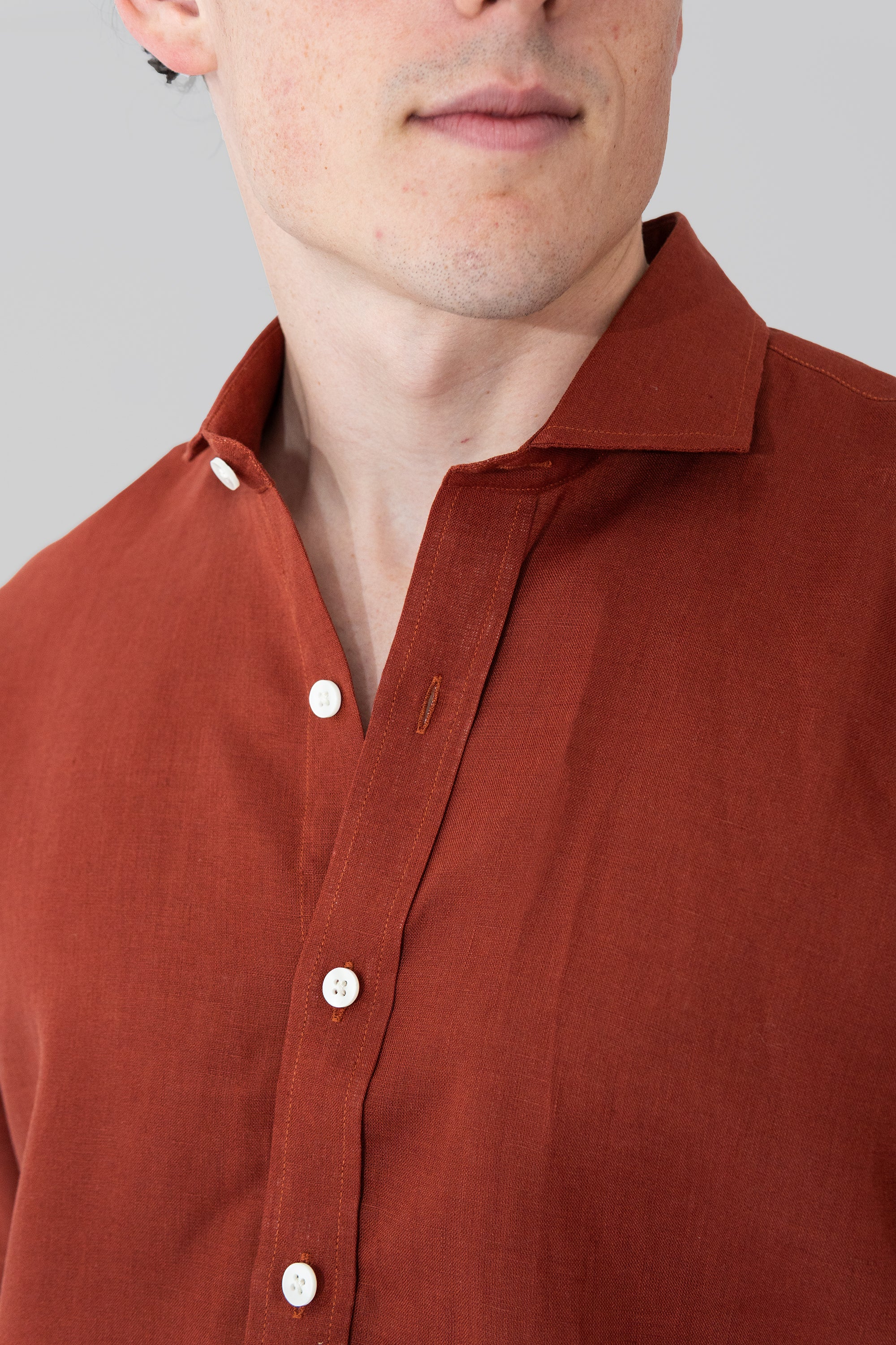 Camisas 100% Lino Cuello Francés Manga Corta- European Flax