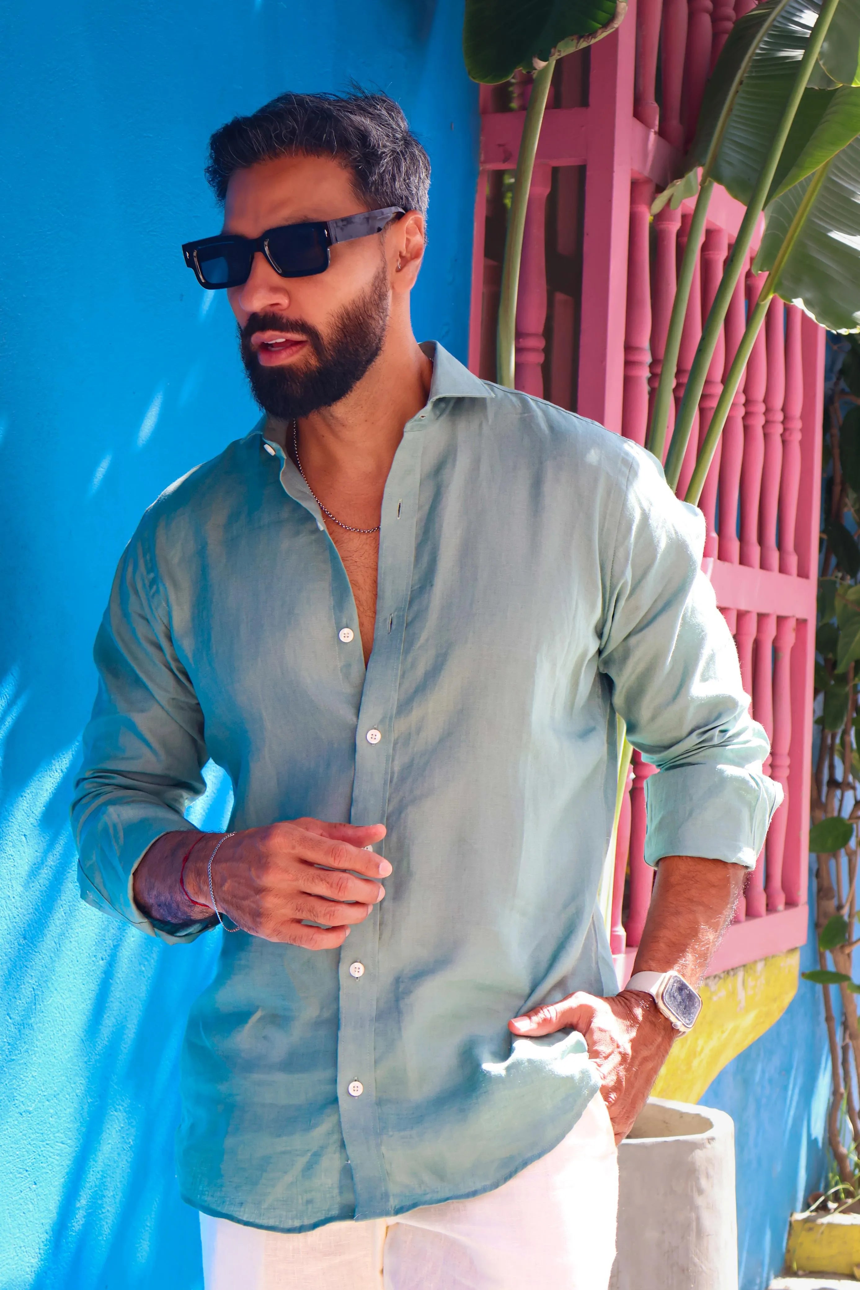 Camisas 100% Lino Cuello Francés- European Flax