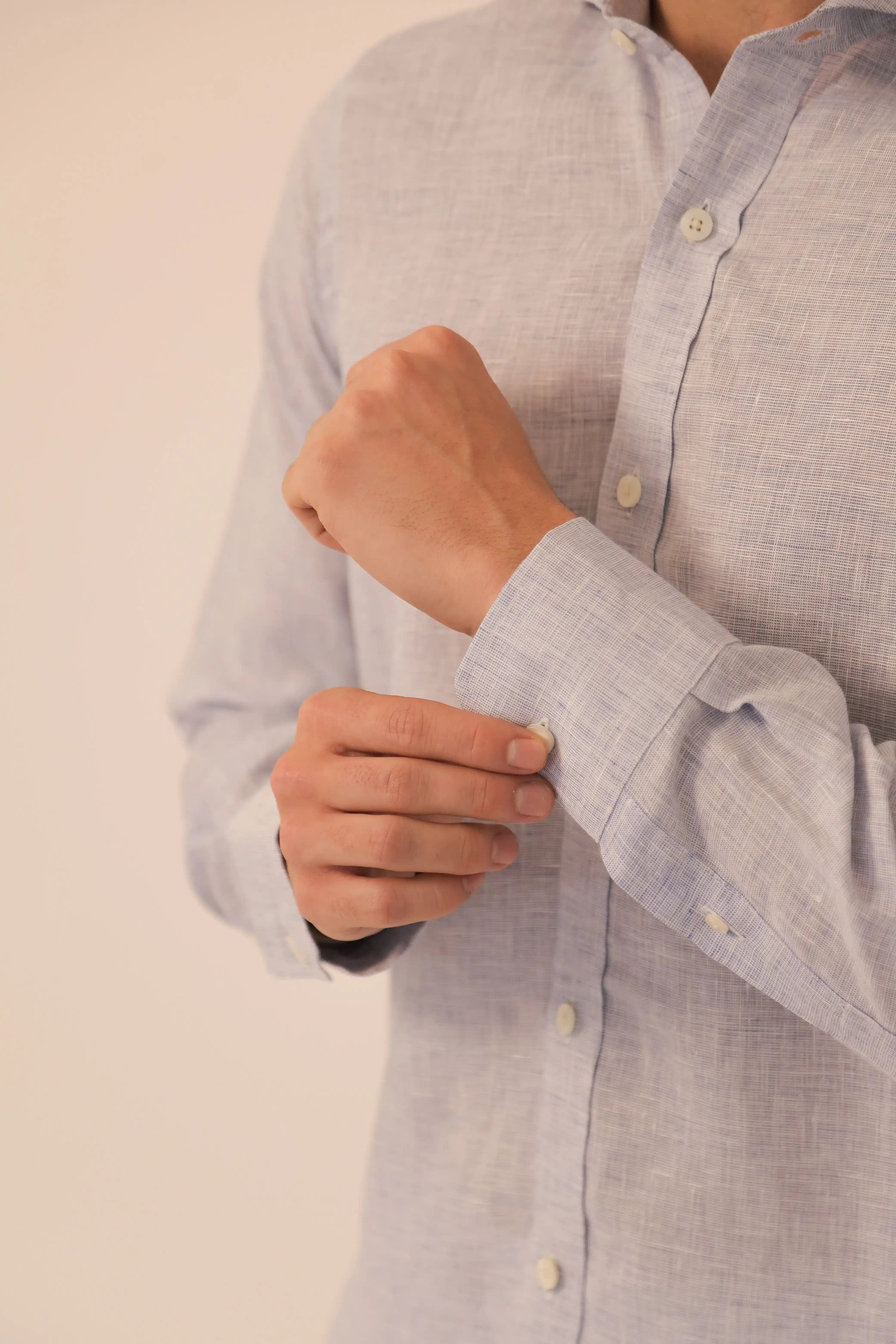 Camisas 100% Lino Cuello Francés Jaspeada - European Flax