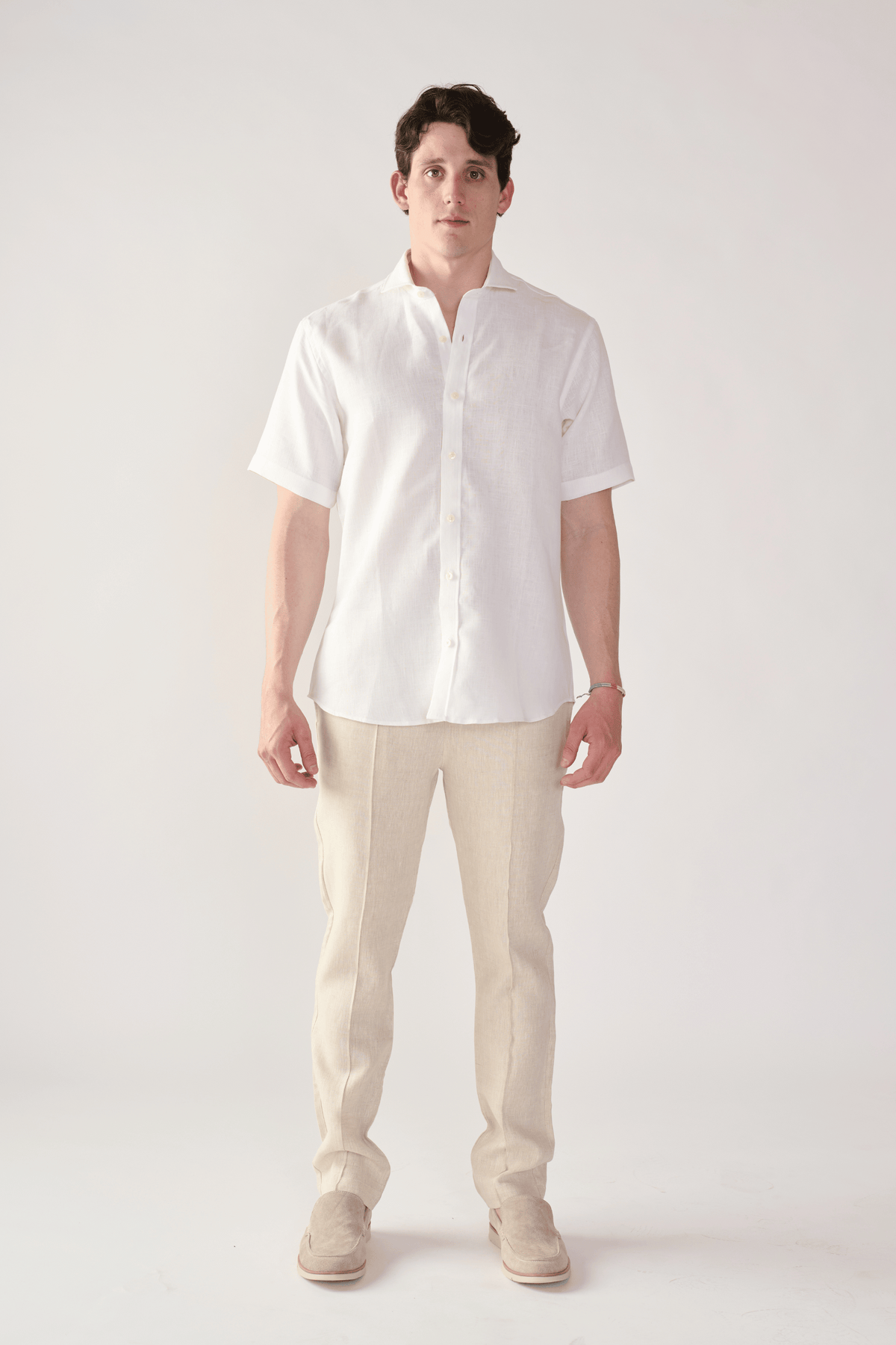 Camisas 100% Lino Cuello Francés Manga Corta- European Flax