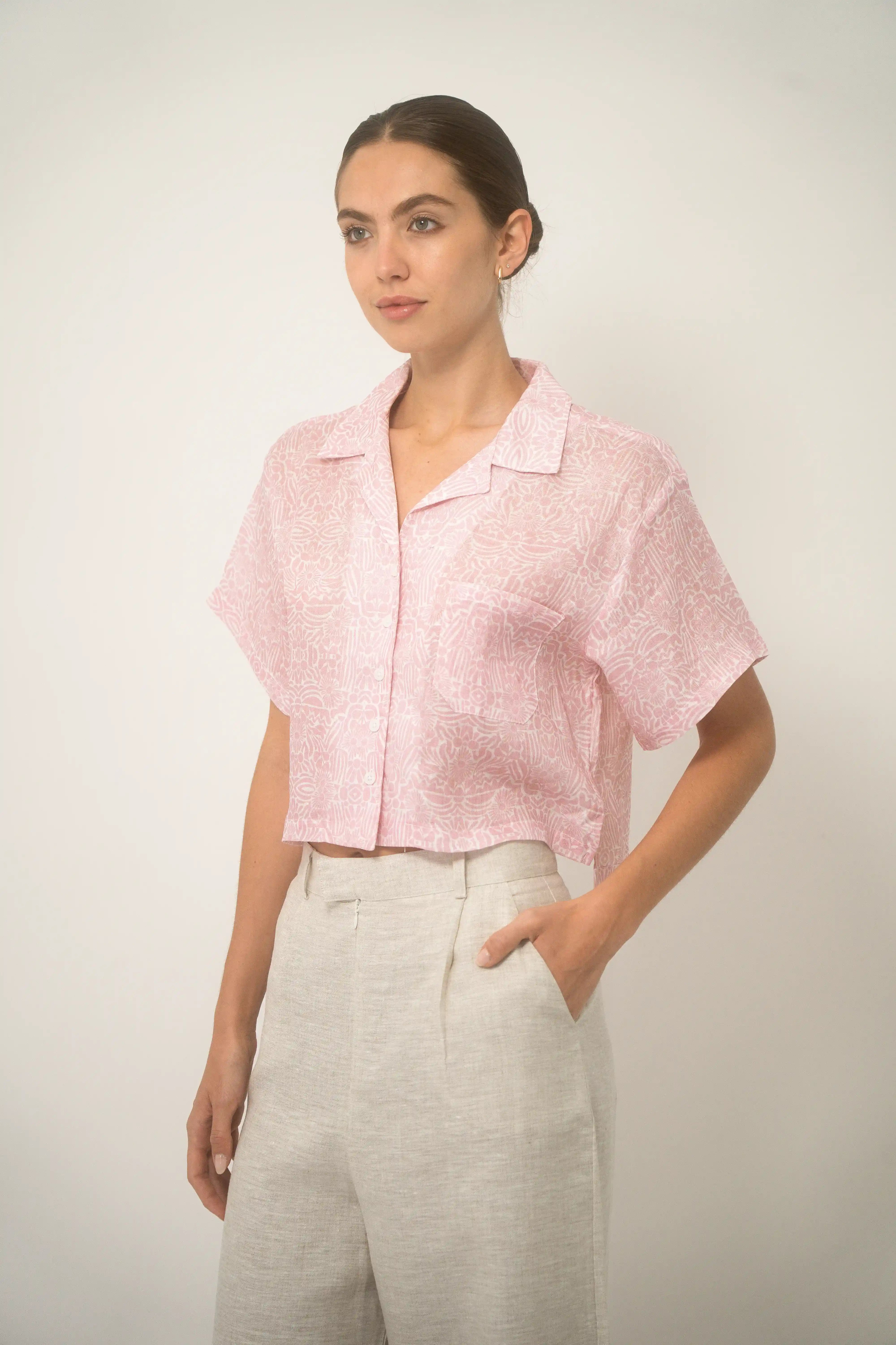 Cuban Shirt Women Lino