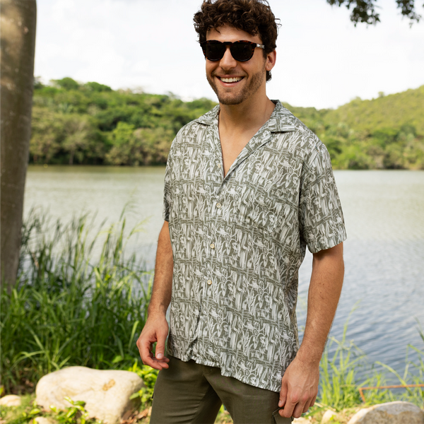 Camisas Cubanas Estampada Caribbean Wild Life