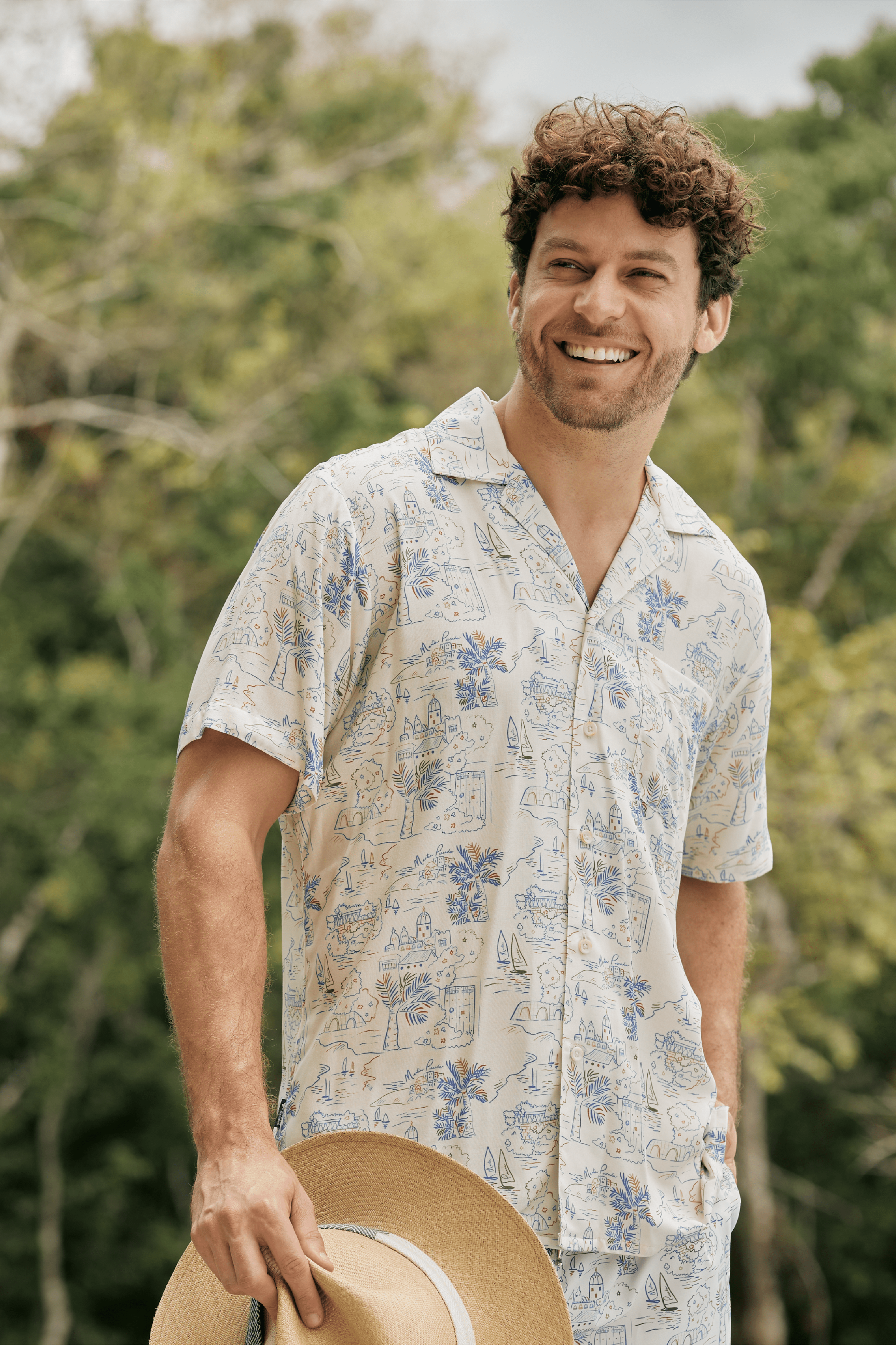 Camisas Cubanas Estampada Caribbean Wild Life