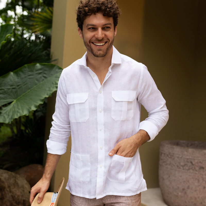 Guayabera Con Bolsillos Mart n Pescador Tienda Ropa