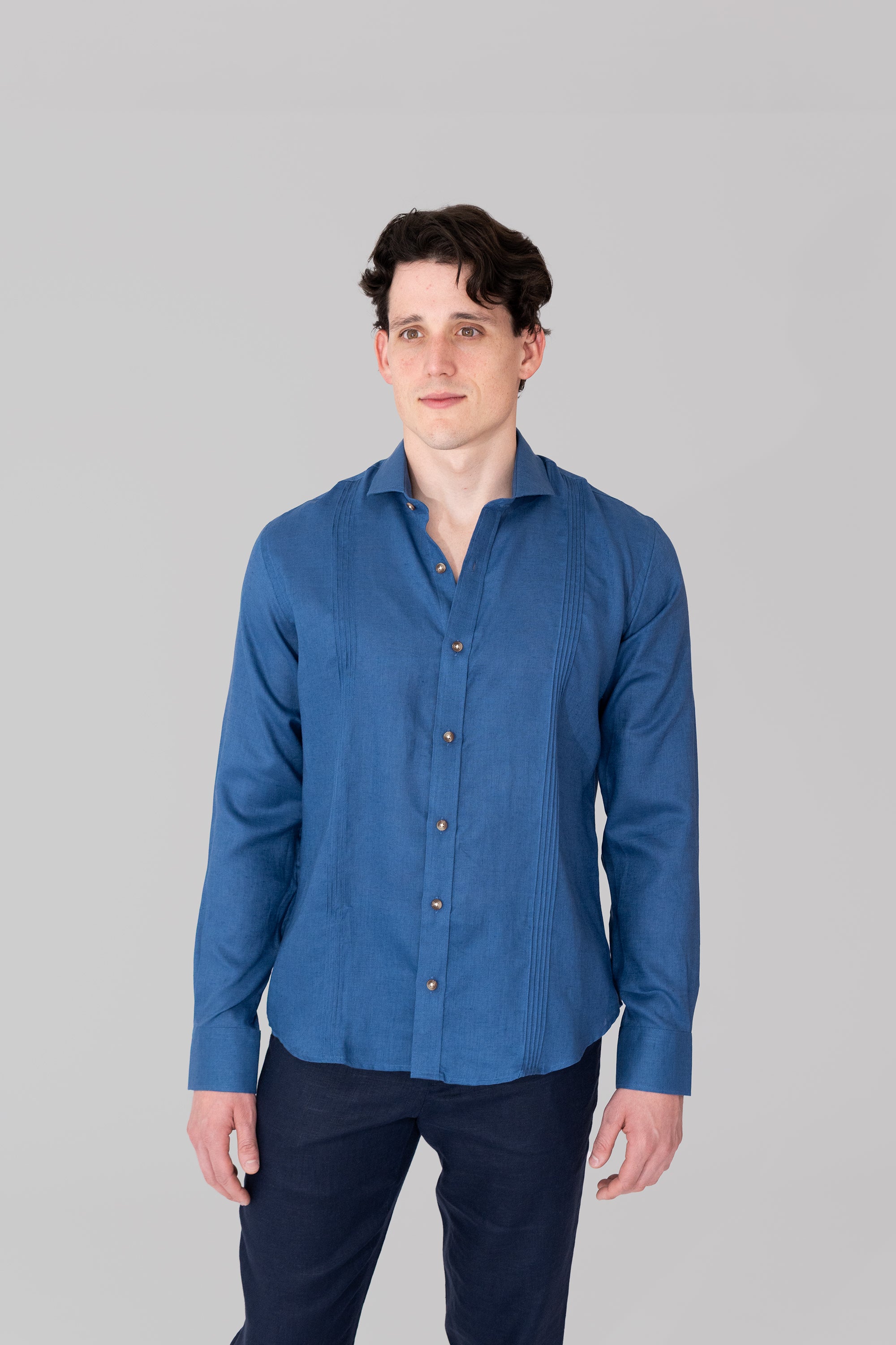 Guayabera 100% Lino Cuello Francés