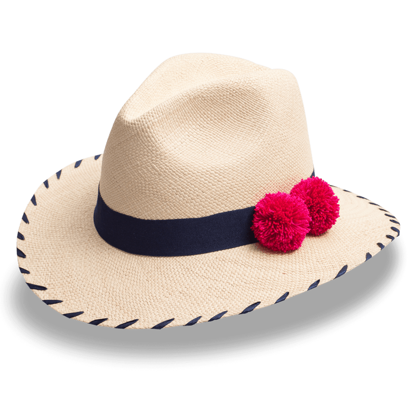 Sombreros Crema Fino Pompones Wayuu