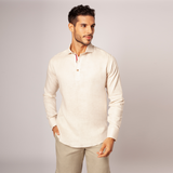 Polera 100% Lino Cuello Francés